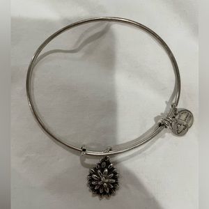 Alex and Ani // Silver Flower Charm Bracelet